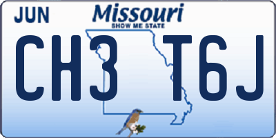 MO license plate CH3T6J