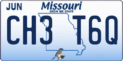 MO license plate CH3T6Q