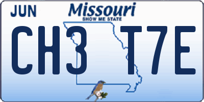 MO license plate CH3T7E