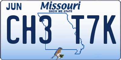 MO license plate CH3T7K