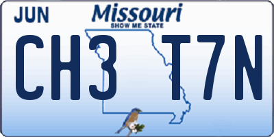 MO license plate CH3T7N