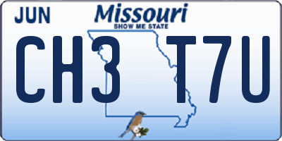 MO license plate CH3T7U