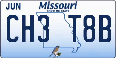 MO license plate CH3T8B