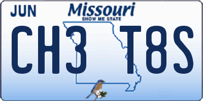 MO license plate CH3T8S