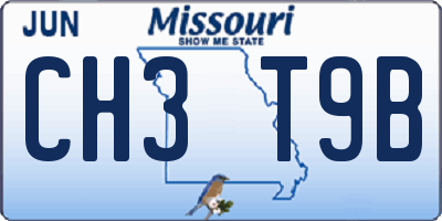 MO license plate CH3T9B