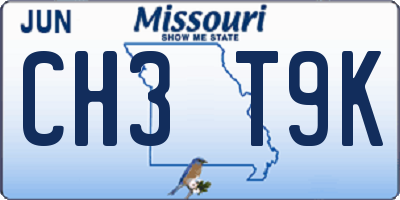 MO license plate CH3T9K