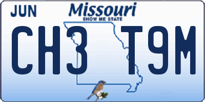MO license plate CH3T9M