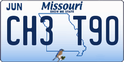 MO license plate CH3T9O
