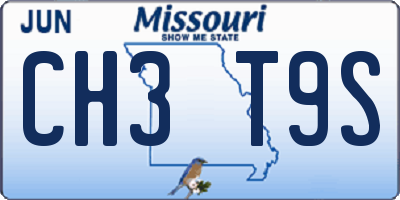 MO license plate CH3T9S