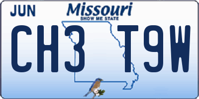 MO license plate CH3T9W