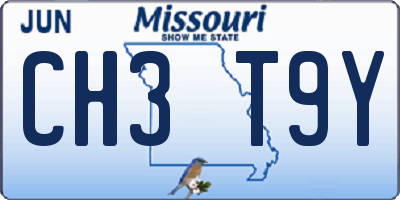 MO license plate CH3T9Y