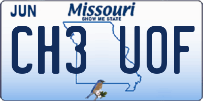 MO license plate CH3U0F