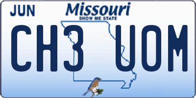 MO license plate CH3U0M