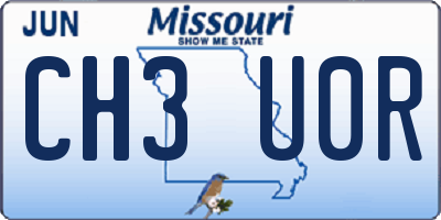 MO license plate CH3U0R