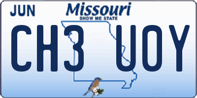 MO license plate CH3U0Y