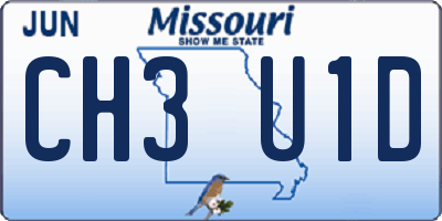MO license plate CH3U1D