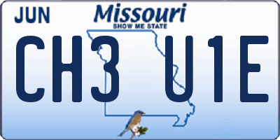MO license plate CH3U1E