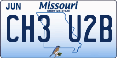 MO license plate CH3U2B