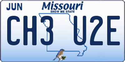 MO license plate CH3U2E