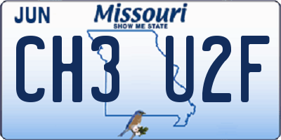 MO license plate CH3U2F
