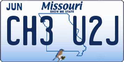 MO license plate CH3U2J