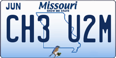 MO license plate CH3U2M