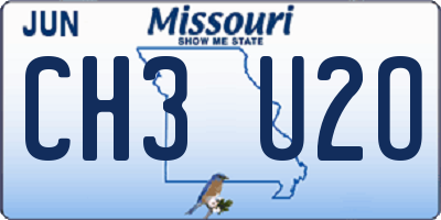 MO license plate CH3U2O