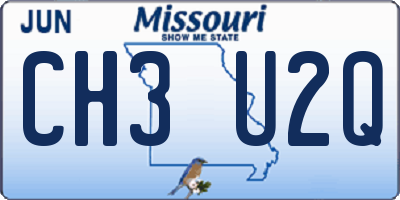 MO license plate CH3U2Q