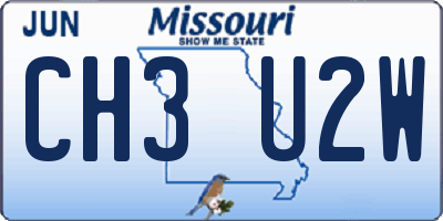 MO license plate CH3U2W