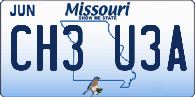MO license plate CH3U3A
