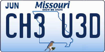MO license plate CH3U3D