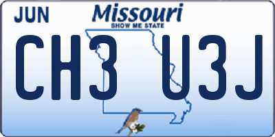 MO license plate CH3U3J