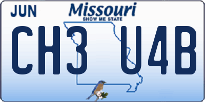 MO license plate CH3U4B
