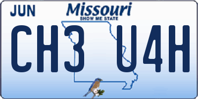 MO license plate CH3U4H