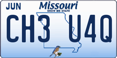 MO license plate CH3U4Q