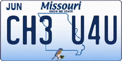 MO license plate CH3U4U