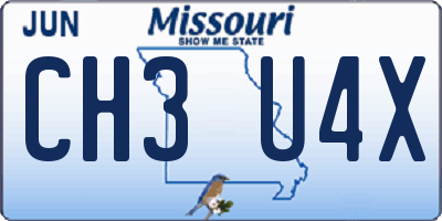MO license plate CH3U4X