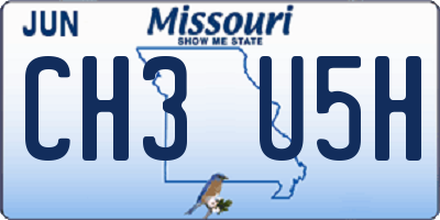 MO license plate CH3U5H