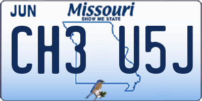 MO license plate CH3U5J