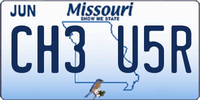 MO license plate CH3U5R