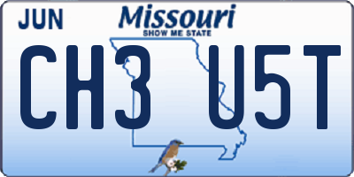 MO license plate CH3U5T