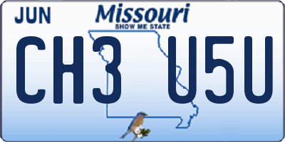 MO license plate CH3U5U