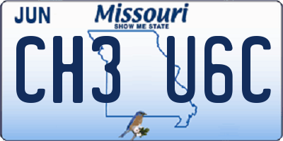 MO license plate CH3U6C