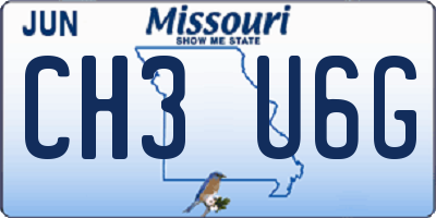 MO license plate CH3U6G