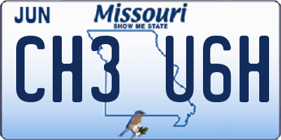 MO license plate CH3U6H