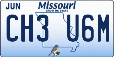 MO license plate CH3U6M