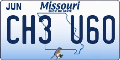 MO license plate CH3U6O
