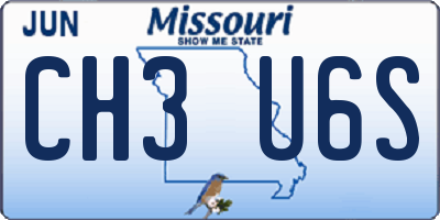 MO license plate CH3U6S
