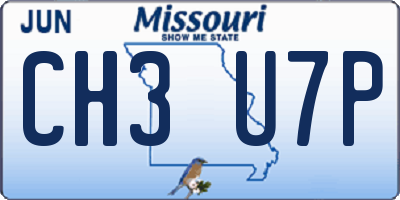 MO license plate CH3U7P