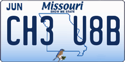 MO license plate CH3U8B